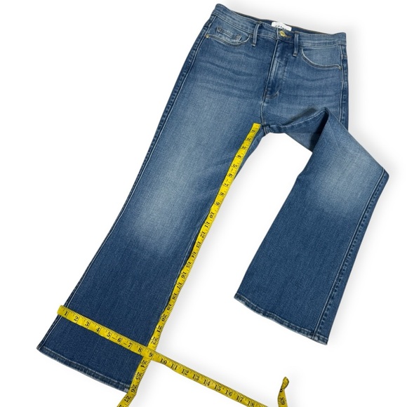 Frame le Sylvie Kick Boot High Rise Stretch Denim Cropped Jeans Size 27 - Picture 4 of 7